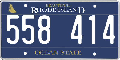 RI license plate 558414