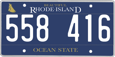 RI license plate 558416