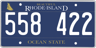 RI license plate 558422
