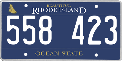 RI license plate 558423