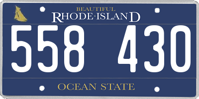 RI license plate 558430