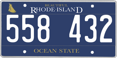 RI license plate 558432