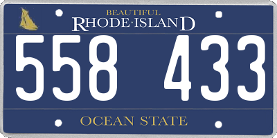 RI license plate 558433