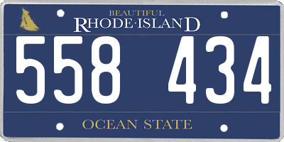 RI license plate 558434