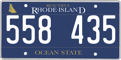 RI license plate 558435