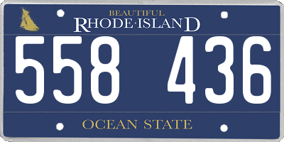 RI license plate 558436