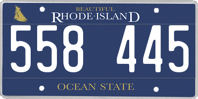 RI license plate 558445