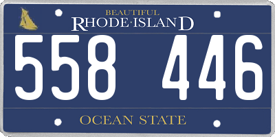 RI license plate 558446