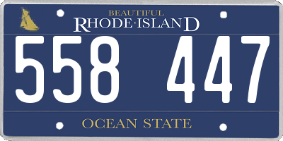 RI license plate 558447