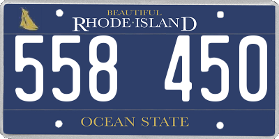RI license plate 558450