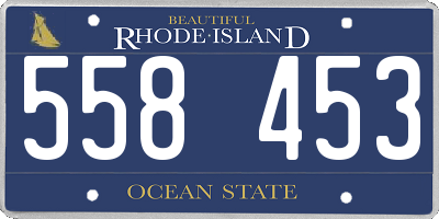 RI license plate 558453