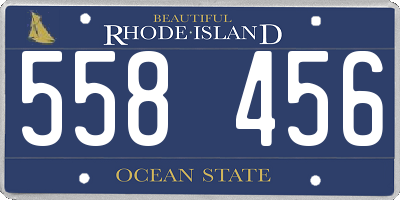 RI license plate 558456