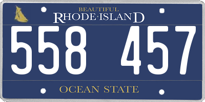 RI license plate 558457