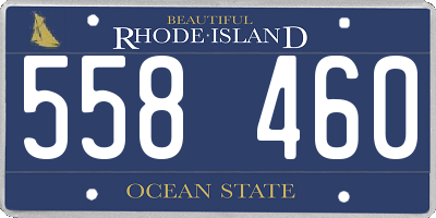 RI license plate 558460