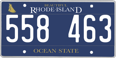 RI license plate 558463