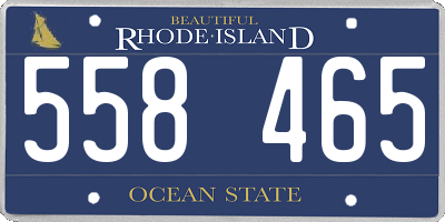 RI license plate 558465