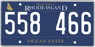 RI license plate 558466