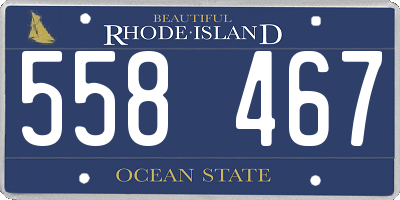 RI license plate 558467