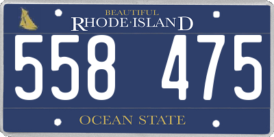 RI license plate 558475