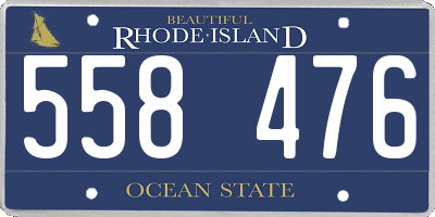 RI license plate 558476