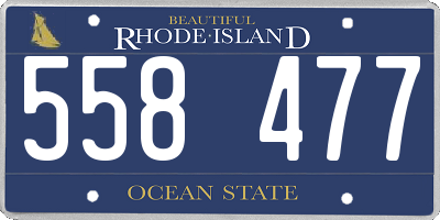 RI license plate 558477