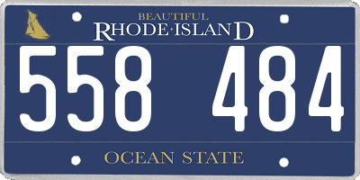 RI license plate 558484