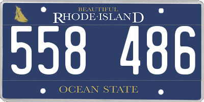 RI license plate 558486
