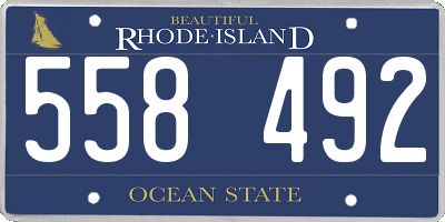 RI license plate 558492