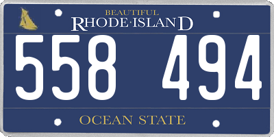 RI license plate 558494