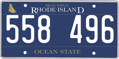 RI license plate 558496