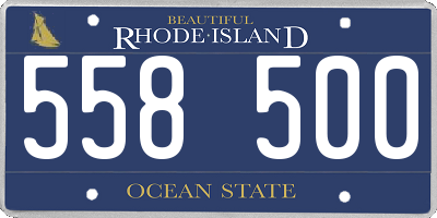 RI license plate 558500