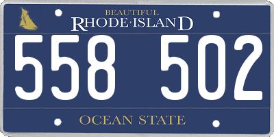 RI license plate 558502