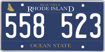 RI license plate 558523