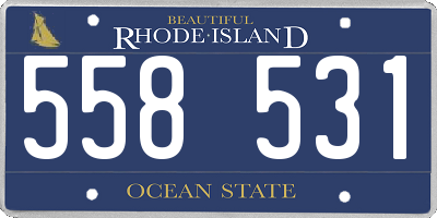RI license plate 558531