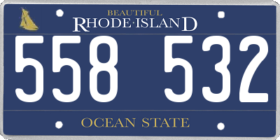 RI license plate 558532