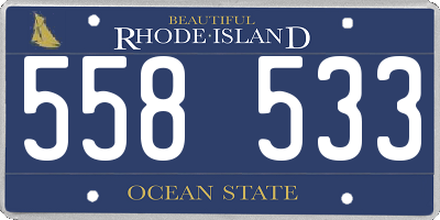 RI license plate 558533