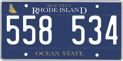 RI license plate 558534
