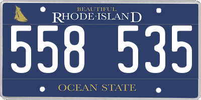 RI license plate 558535