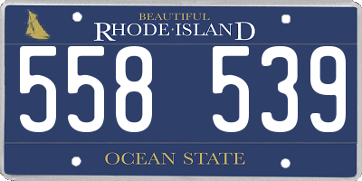 RI license plate 558539