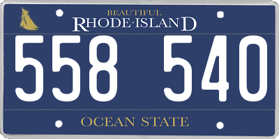 RI license plate 558540