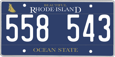 RI license plate 558543