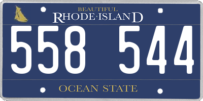 RI license plate 558544