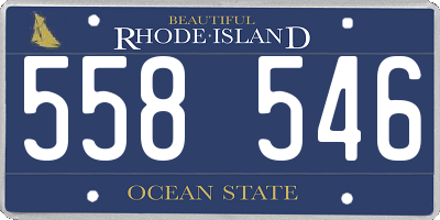 RI license plate 558546