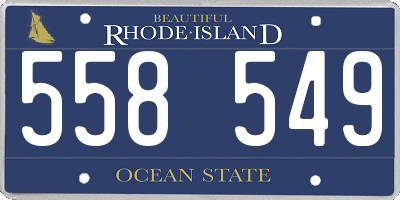 RI license plate 558549