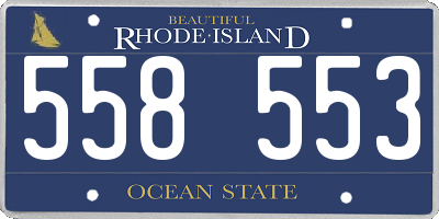RI license plate 558553