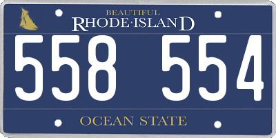 RI license plate 558554