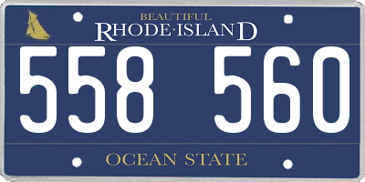 RI license plate 558560