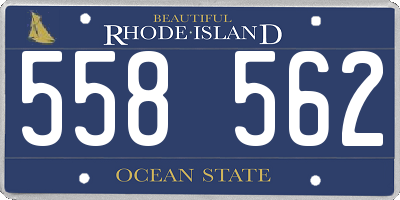 RI license plate 558562