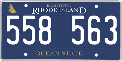 RI license plate 558563