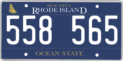 RI license plate 558565